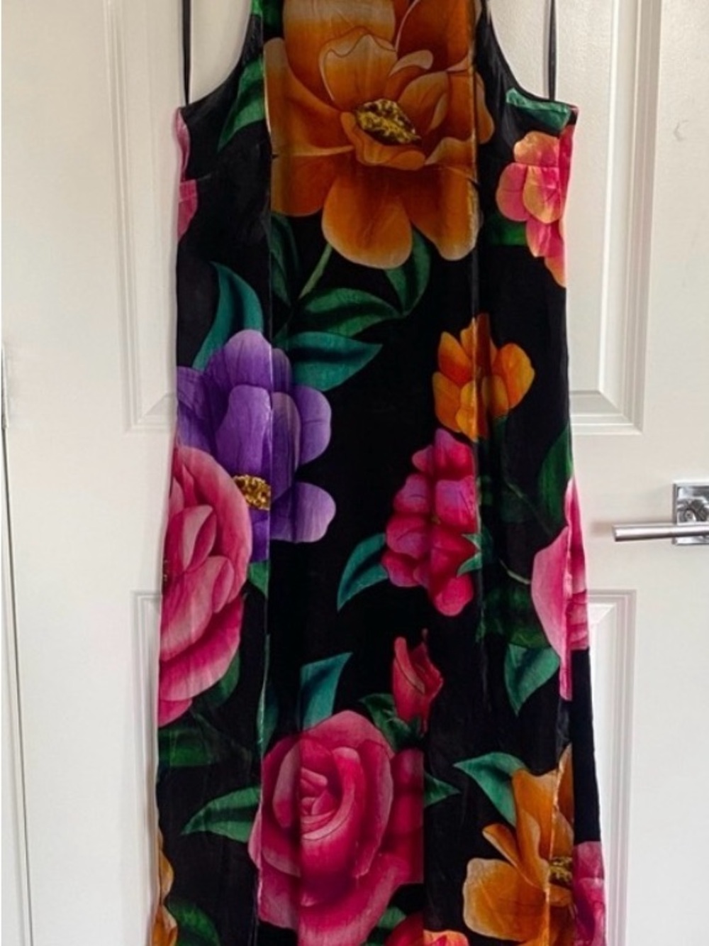 NWT FARM Rio Black Midi Dress with Bold Floral Print - Picture 6 of 6